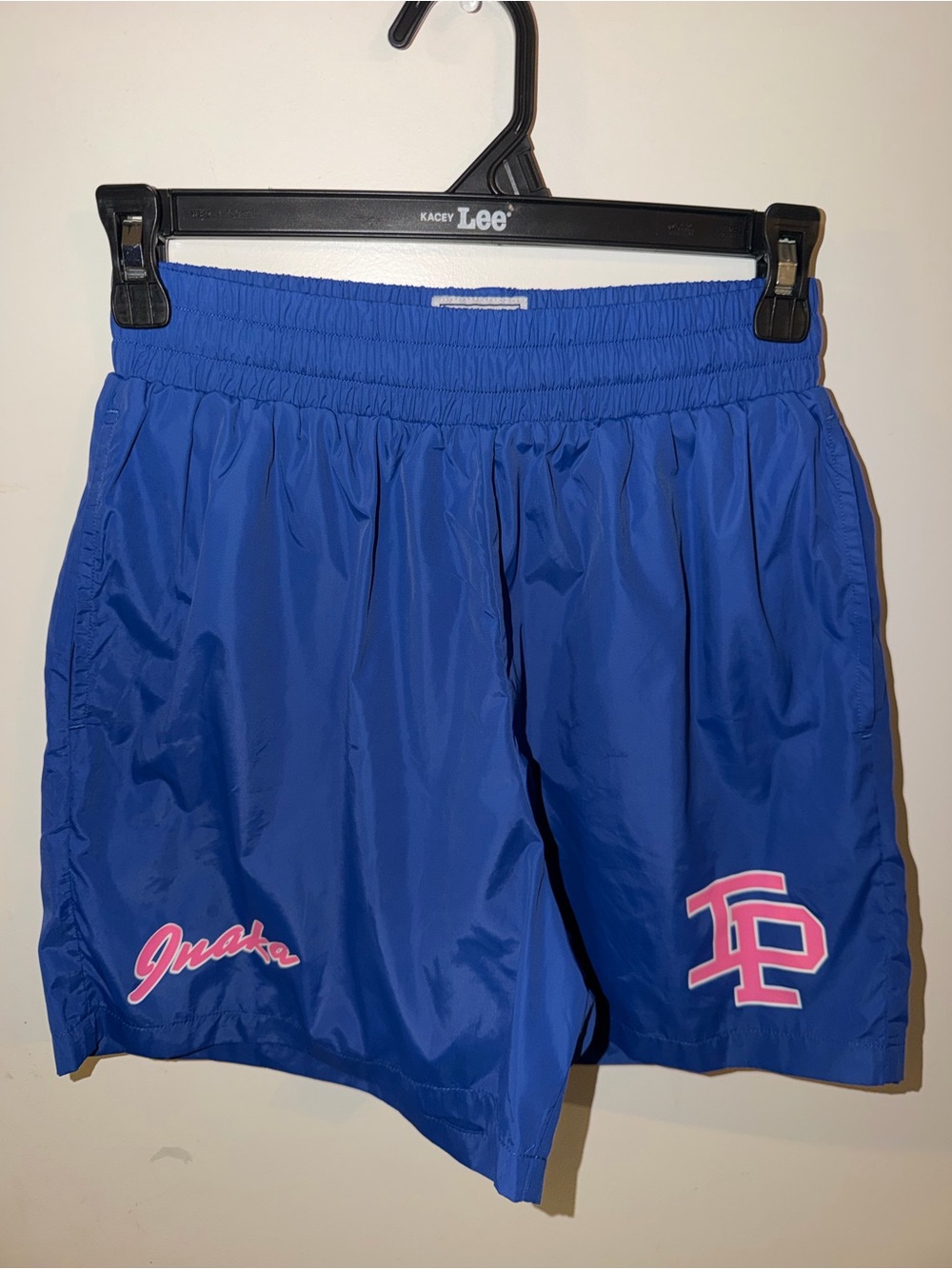 Inaka Power Royal Blue Athletic Shorts with Pink Accents